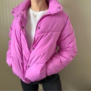 Wild fable fuchsia puffer jacket